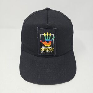 Vintage Chicago Childrens Museum Hat KC Caps Black Snapback Rainbow Hand Logo